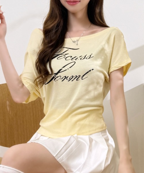 Ada.(エイダ)の「フロント ロゴ プリント ワンショルダー カットソー(Tシャツ/カットソー・レディース・ブラック/グレー/ホワイト/イエロー・FREE)」の22枚目の写真