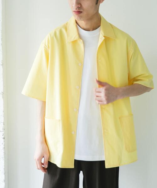 URBAN RESEARCH DOORS（アーバンリサーチドアーズ）の「『イージーケア/速乾/UVカット』クイックドライショートスリーブシャツカバーオール（カバーオール・メンズ・グリーン/ホワイト系その他/ネイビー/イエロー・LARGE/MEDIUM/X-LARGE）」の4枚目の写真