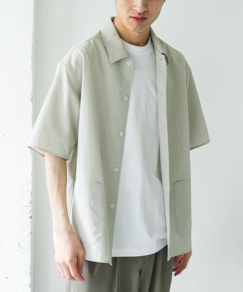 URBAN RESEARCH DOORS（アーバンリサーチドアーズ）の「『イージーケア/速乾/UVカット』クイックドライショートスリーブシャツカバーオール（カバーオール・メンズ・グリーン/ホワイト系その他/ネイビー/イエロー・LARGE/MEDIUM/X-LARGE）」の6枚目の写真