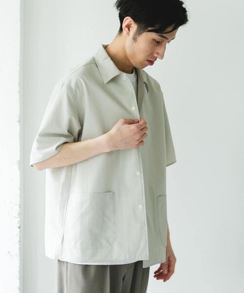 URBAN RESEARCH DOORS（アーバンリサーチドアーズ）の「『イージーケア/速乾/UVカット』クイックドライショートスリーブシャツカバーオール（カバーオール・メンズ・グリーン/ホワイト系その他/ネイビー/イエロー・LARGE/MEDIUM/X-LARGE）」の7枚目の写真