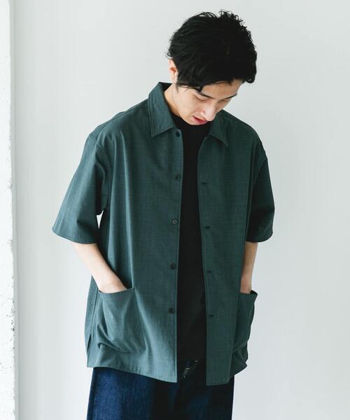 URBAN RESEARCH DOORS（アーバンリサーチドアーズ）の「『イージーケア/速乾/UVカット』クイックドライショートスリーブシャツカバーオール（カバーオール・メンズ・グリーン/ホワイト系その他/ネイビー/イエロー・LARGE/MEDIUM/X-LARGE）」の21枚目の写真