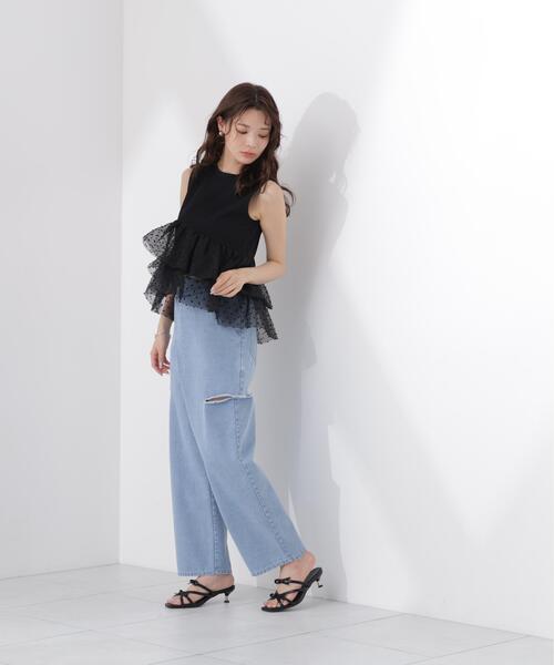 PROPORTION BODY DRESSING(プロポーションボディドレッシング)の「<E>ドットチュールカットソー / 1216267500(Tシャツ/カットソー・レディース・ブラック/ホワイト・FREE)」の10枚目の写真