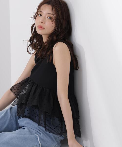 PROPORTION BODY DRESSING(プロポーションボディドレッシング)の「<E>ドットチュールカットソー / 1216267500(Tシャツ/カットソー・レディース・ブラック/ホワイト・FREE)」の12枚目の写真