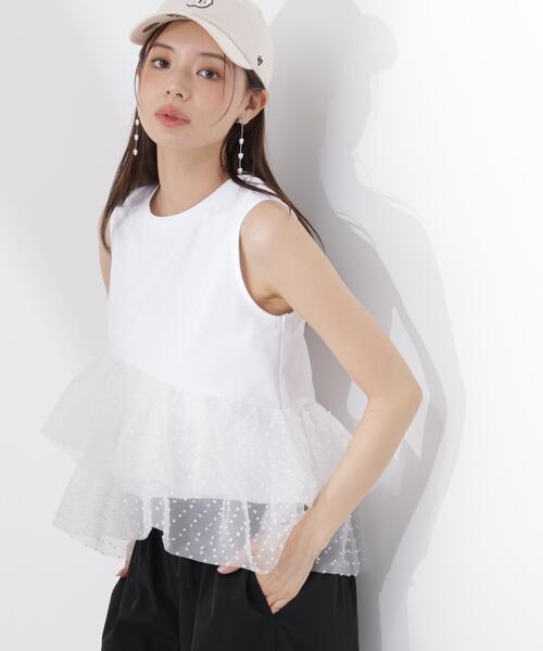 PROPORTION BODY DRESSING(プロポーションボディドレッシング)の「<E>ドットチュールカットソー / 1216267500(Tシャツ/カットソー・レディース・ブラック/ホワイト・FREE)」の16枚目の写真
