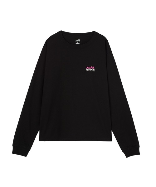 X-girl（エックスガール）の「FACE BOX AND MESSAGE L/S TEE（Tシャツ/カットソー・レディース・ホワイト/ブラック・L/M/S）」の8枚目の写真