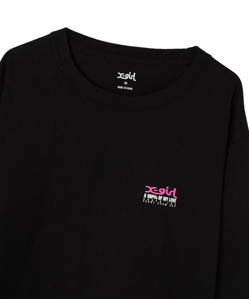 X-girl（エックスガール）の「FACE BOX AND MESSAGE L/S TEE（Tシャツ/カットソー・レディース・ホワイト/ブラック・L/M/S）」の9枚目の写真