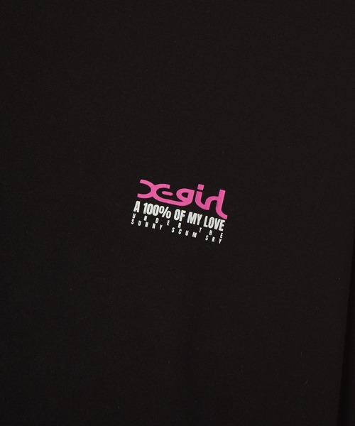 X-girl（エックスガール）の「FACE BOX AND MESSAGE L/S TEE（Tシャツ/カットソー・レディース・ホワイト/ブラック・L/M/S）」の10枚目の写真