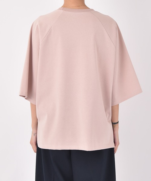 AKTE(アクテ)の「ハーフスリーブルーズTシャツ(Tシャツ/カットソー・レディース・ホワイト/スモークピンク/ネイビー・FREE)」の11枚目の写真