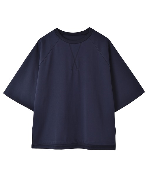 AKTE(アクテ)の「ハーフスリーブルーズTシャツ(Tシャツ/カットソー・レディース・ホワイト/スモークピンク/ネイビー・FREE)」の17枚目の写真
