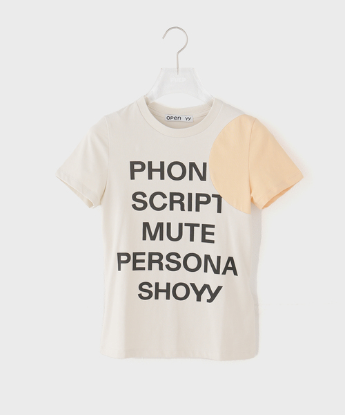 OPEN Yy(オープンワイワイ)の「【Geek Office / ギークオフィス】OPEN YY / Knitted YY DOT TYPO TEE(Tシャツ/カットソー・レディース・チャコールグレー/ホワイト/ブルー・SMALL)」の2枚目の写真