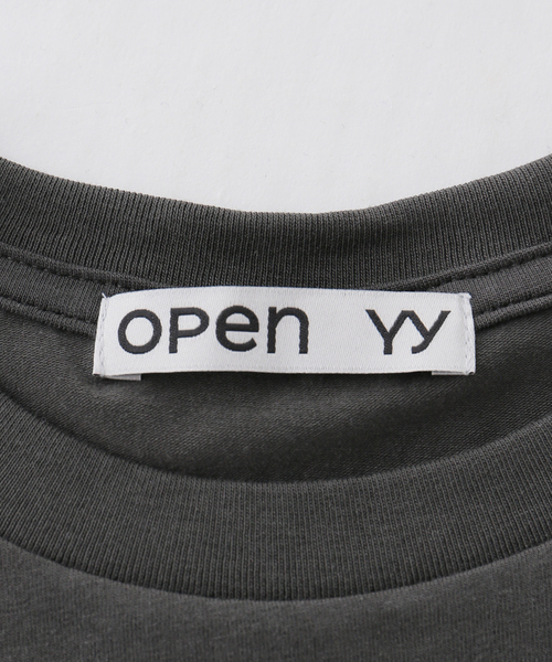OPEN Yy(オープンワイワイ)の「【Geek Office / ギークオフィス】OPEN YY / Knitted YY DOT TYPO TEE(Tシャツ/カットソー・レディース・チャコールグレー/ホワイト/ブルー・SMALL)」の11枚目の写真