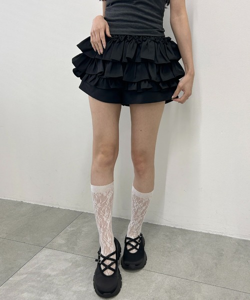 PHILLY(フィリー)の「フリルマイクロミニショートパンツ(その他パンツ・レディース・ブラック・FREE)」の4枚目の写真