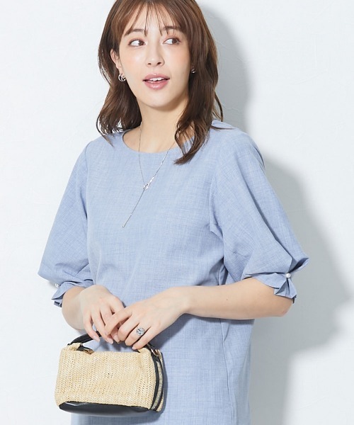 slattgir(スラットジール)の「高身長 袖タックデザインブラウス(トールサイズ)(シャツ/ブラウス・レディース・モカ/ブルー/ネイビー・T5L/T4L/T3L/TL/TLL/TM)」の17枚目の写真