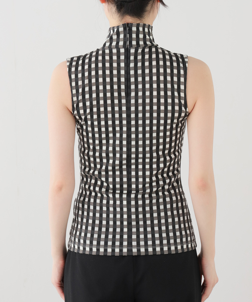 EDIT. FOR LULU(エディットフォールル)の「【babaco/ババコ】Gingham Check High Neck Top(Tシャツ/カットソー・レディース・カーキ/ブラック・FREE)」の11枚目の写真