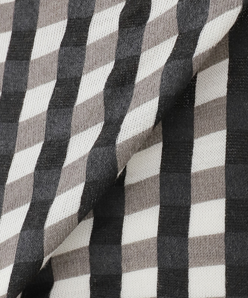 EDIT. FOR LULU(エディットフォールル)の「【babaco/ババコ】Gingham Check High Neck Top(Tシャツ/カットソー・レディース・カーキ/ブラック・FREE)」の17枚目の写真