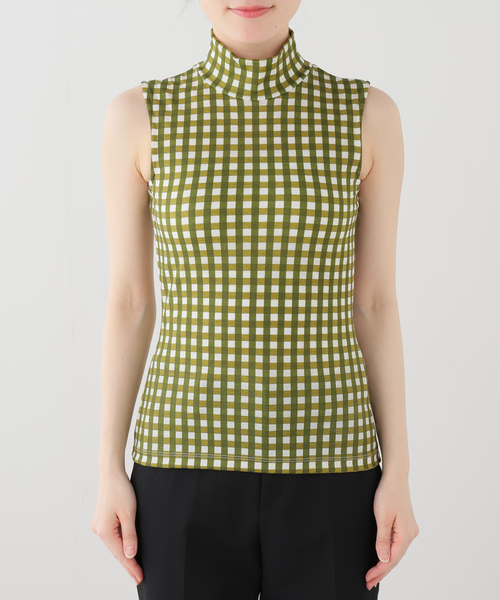 EDIT. FOR LULU(エディットフォールル)の「【babaco/ババコ】Gingham Check High Neck Top(Tシャツ/カットソー・レディース・カーキ/ブラック・FREE)」の18枚目の写真
