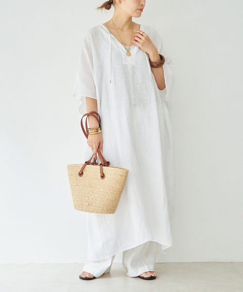 Deuxieme Classe(ドゥーズィエムクラス)の「LINEN WASH ワンピース(ワンピース・レディース・ホワイト・FREE)」の1枚目の写真
