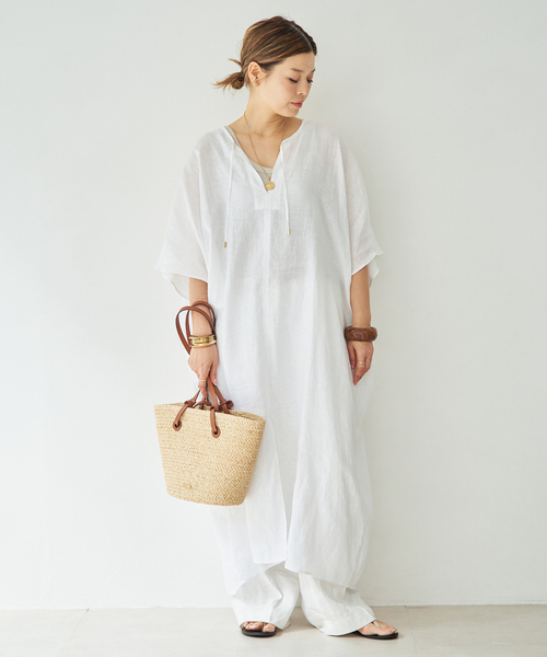 Deuxieme Classe(ドゥーズィエムクラス)の「LINEN WASH ワンピース(ワンピース・レディース・ホワイト・FREE)」の2枚目の写真