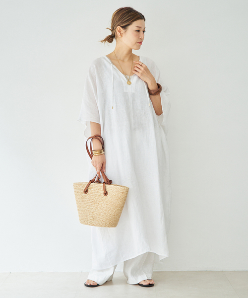 Deuxieme Classe(ドゥーズィエムクラス)の「LINEN WASH ワンピース(ワンピース・レディース・ホワイト・FREE)」の3枚目の写真