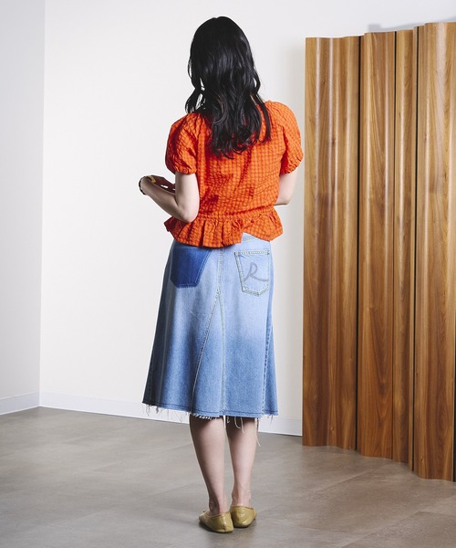 ROSE BUD(ローズバッド)の「GINGHAM PUFF SLEEVE TOP(シャツ/ブラウス・レディース・ブラック/オレンジ・ONE SIZE)」の17枚目の写真