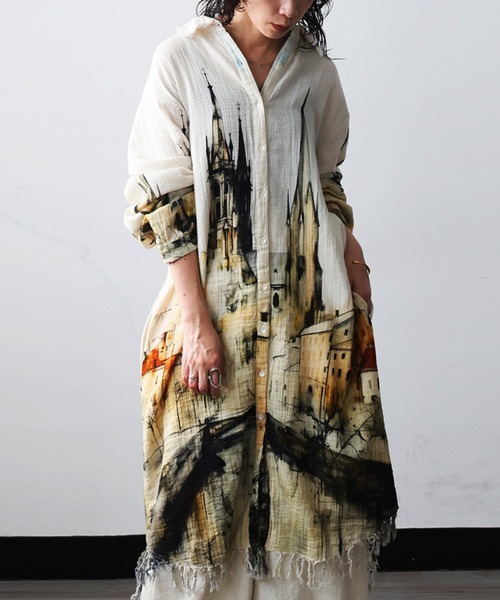 antiqua（アンティカ）の「ダブルガーゼ シャツワンピース（シャツワンピース・レディース・その他・ONESIZE）」の16枚目の写真