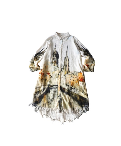 antiqua（アンティカ）の「ダブルガーゼ シャツワンピース（シャツワンピース・レディース・その他・ONESIZE）」の4枚目の写真