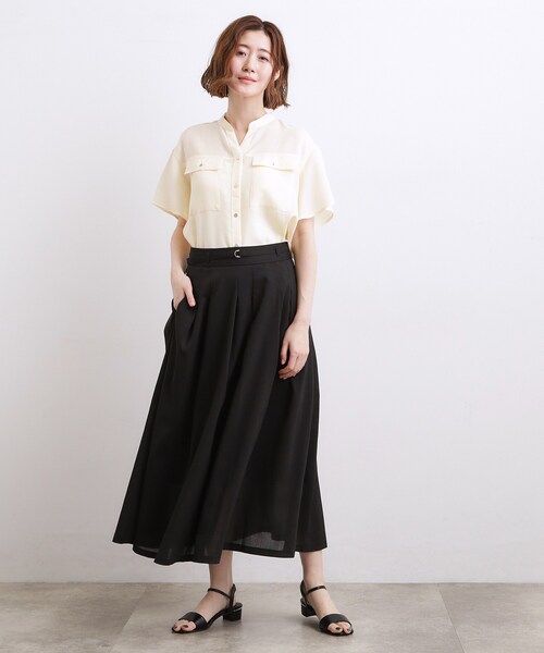 grove(グローブ)の「【洗える】ON/OFF使える、ベルト付フレアスカート(スカート・レディース・ネイビー/ベージュ/ブラック・01/02/03/04/05)」の11枚目の写真