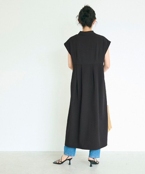 coca(coca)(コカ)の「サッカータック切替シャツワンピース(シャツワンピース・レディース・ストライプ/ブラック・L/M/S)」の8枚目の写真