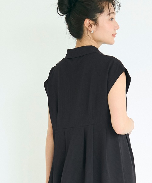 coca(coca)(コカ)の「サッカータック切替シャツワンピース(シャツワンピース・レディース・ストライプ/ブラック・L/M/S)」の9枚目の写真