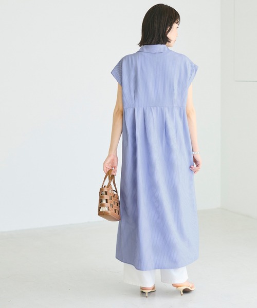 coca(coca)(コカ)の「サッカータック切替シャツワンピース(シャツワンピース・レディース・ストライプ/ブラック・L/M/S)」の11枚目の写真
