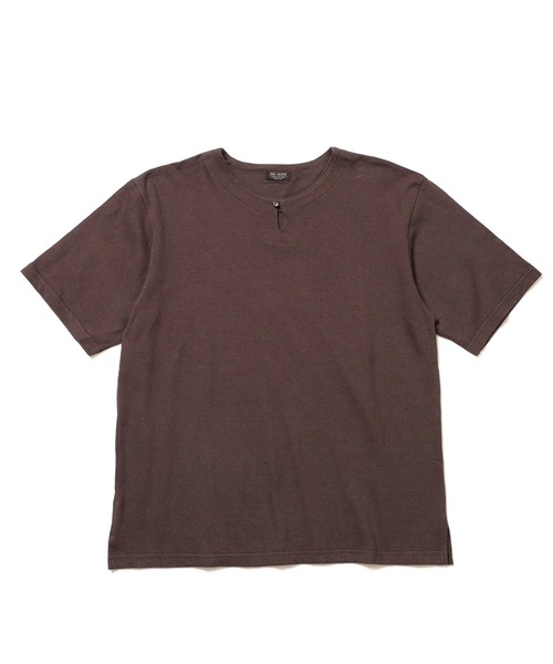MR.OLIVE(ミスターオリーブ)の「【MR.OLIVE】88/12 VINTAGE MATERIAL /KEY NECK T-SHIRT(Tシャツ/カットソー・メンズ・ブラック/オフホワイト/ブラウン・L/M)」の6枚目の写真