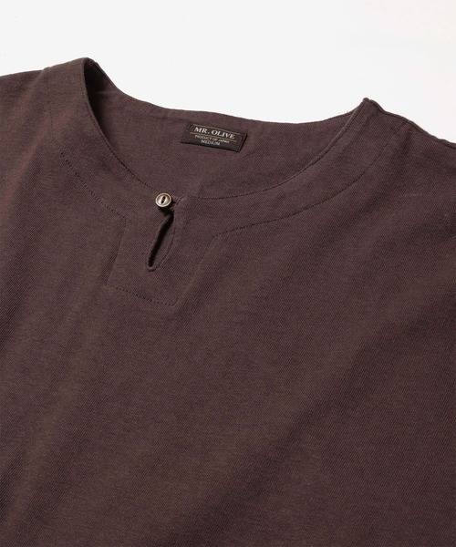 MR.OLIVE(ミスターオリーブ)の「【MR.OLIVE】88/12 VINTAGE MATERIAL /KEY NECK T-SHIRT(Tシャツ/カットソー・メンズ・ブラック/オフホワイト/ブラウン・L/M)」の10枚目の写真
