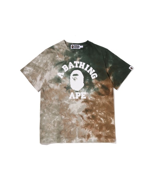A BATHING APE(アベイシングエイプ)の「TIE DYED COLLEGE TEE(Tシャツ/カットソー・キッズ・マルチ/オリーブ・150/160)」の2枚目の写真