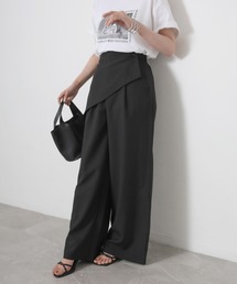 アシンメトリーラップデザインワイドパンツ