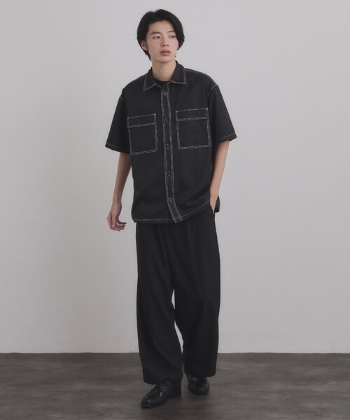 tk.TAKEO KIKUCHI（ティーケータケオキクチ）の「配色ステッチシャツ（シャツ/ブラウス・メンズ・ブルーグリーン/ブラック/ナチュラル・04/03/02）」の5枚目の写真