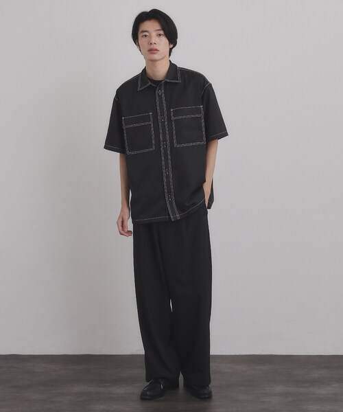 tk.TAKEO KIKUCHI（ティーケータケオキクチ）の「配色ステッチシャツ（シャツ/ブラウス・メンズ・ブルーグリーン/ブラック/ナチュラル・04/03/02）」の6枚目の写真