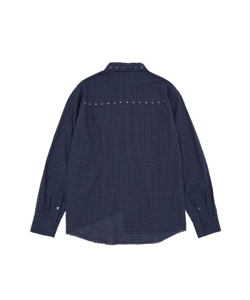 MEA（メア）の「STUDDED CHECK SHIRT [NAVY]（シャツ/ブラウス・メンズ・その他・2/3）」の2枚目の写真