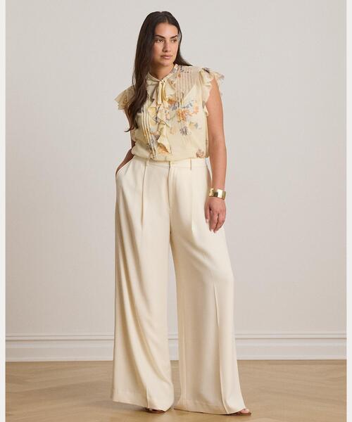 LAUREN RALPH LAUREN(ローレン ラルフ ローレン)の「フローラル ピンタックド タイネック ブラウス(シャツ/ブラウス・レディース・ホワイト・S/M/XS/XXS)」の7枚目の写真