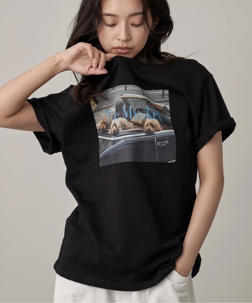 OFROOM(オフルーム)の「Dog Graphic Tee|ドッググラフィックTee(Tシャツ/カットソー・レディース・ホワイト/チャコールグレー/ブラック・FREE)」の3枚目の写真