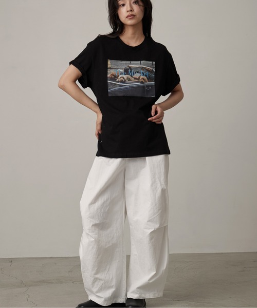 OFROOM(オフルーム)の「Dog Graphic Tee|ドッググラフィックTee(Tシャツ/カットソー・レディース・ホワイト/チャコールグレー/ブラック・FREE)」の12枚目の写真