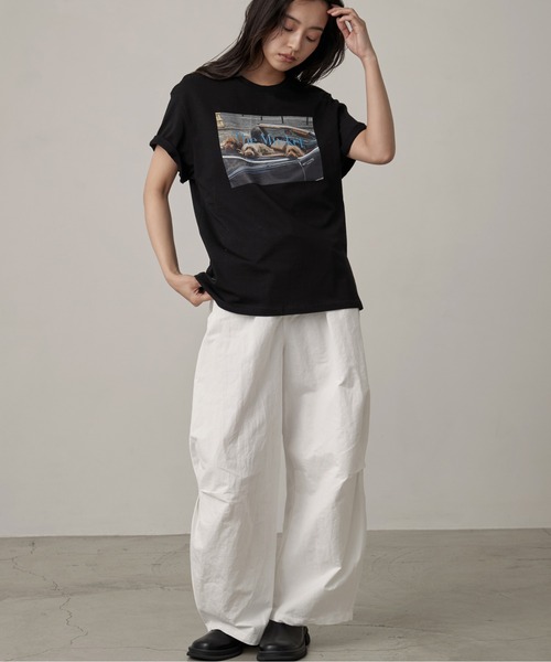 OFROOM(オフルーム)の「Dog Graphic Tee|ドッググラフィックTee(Tシャツ/カットソー・レディース・ホワイト/チャコールグレー/ブラック・FREE)」の14枚目の写真