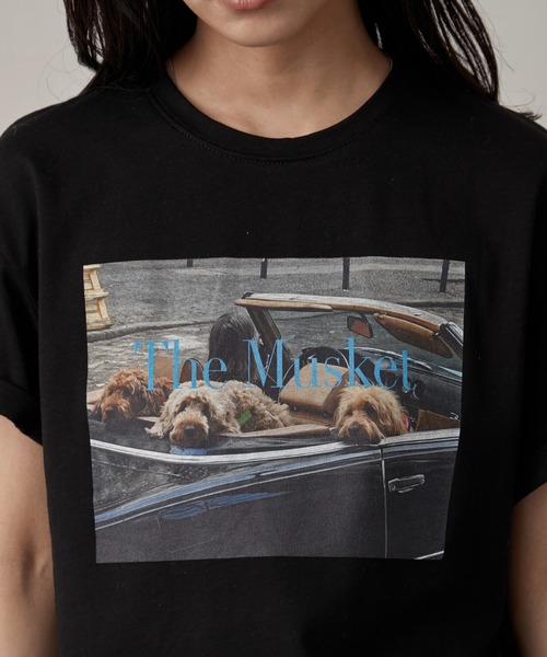 OFROOM(オフルーム)の「Dog Graphic Tee|ドッググラフィックTee(Tシャツ/カットソー・レディース・ホワイト/チャコールグレー/ブラック・FREE)」の6枚目の写真