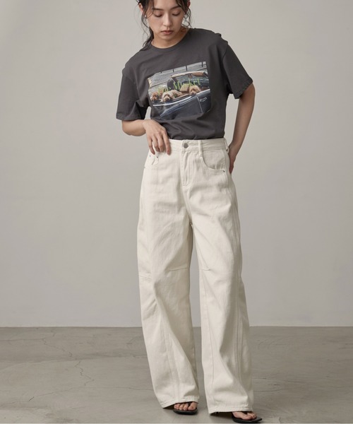 OFROOM(オフルーム)の「Dog Graphic Tee|ドッググラフィックTee(Tシャツ/カットソー・レディース・ホワイト/チャコールグレー/ブラック・FREE)」の18枚目の写真