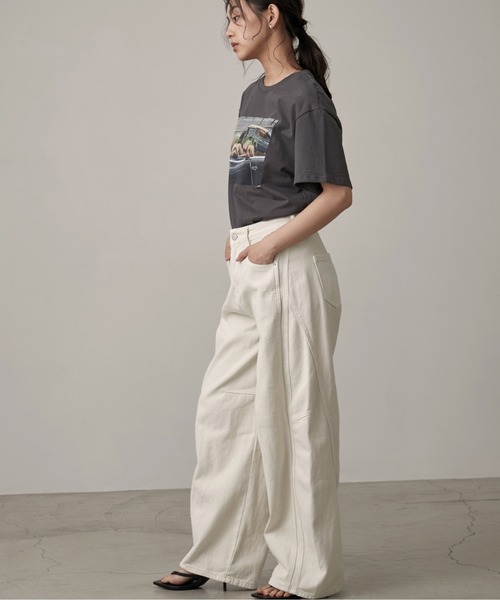 OFROOM(オフルーム)の「Dog Graphic Tee|ドッググラフィックTee(Tシャツ/カットソー・レディース・ホワイト/チャコールグレー/ブラック・FREE)」の20枚目の写真