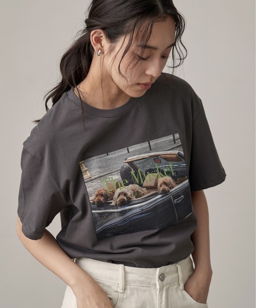 OFROOM(オフルーム)の「Dog Graphic Tee|ドッググラフィックTee(Tシャツ/カットソー・レディース・ホワイト/チャコールグレー/ブラック・FREE)」の15枚目の写真