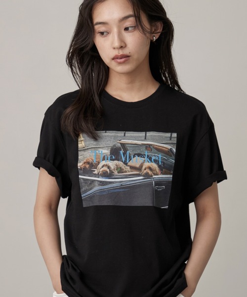 OFROOM(オフルーム)の「Dog Graphic Tee|ドッググラフィックTee(Tシャツ/カットソー・レディース・ホワイト/チャコールグレー/ブラック・FREE)」の7枚目の写真
