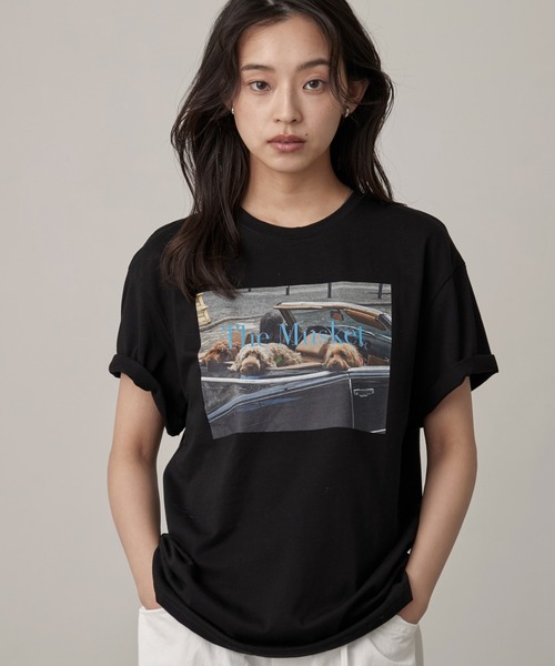 OFROOM(オフルーム)の「Dog Graphic Tee|ドッググラフィックTee(Tシャツ/カットソー・レディース・ホワイト/チャコールグレー/ブラック・FREE)」の8枚目の写真