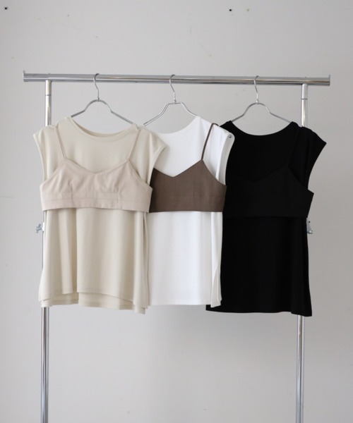 YENNA(イェンナ)の「チビブラ+タンクトップ(Tシャツ/カットソー・レディース・アイボリー/モカ/ブラック・FREE)」の18枚目の写真