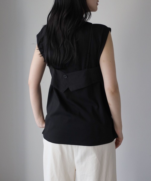 YENNA(イェンナ)の「チビブラ+タンクトップ(Tシャツ/カットソー・レディース・アイボリー/モカ/ブラック・FREE)」の9枚目の写真