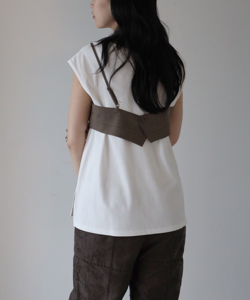 YENNA(イェンナ)の「チビブラ+タンクトップ(Tシャツ/カットソー・レディース・アイボリー/モカ/ブラック・FREE)」の17枚目の写真
